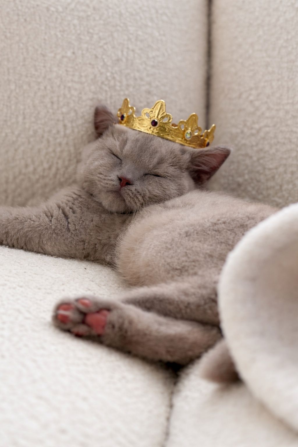 British Shorthair lilas en famille